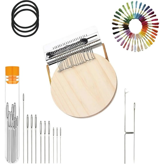 Mini Portable Weaving Kit for Beginners Quick Sewing Craft Patch Darning and Patchwork