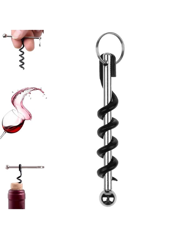 Mini Portable Wine Opener, Stainless Steel Keychain Corkscrew Bottle Opener, Pocket Waiter Tool for Travel Camping Picnic Bar Kitchen, Multifunctional Red Wine Key Gift for Lovers (1pc)