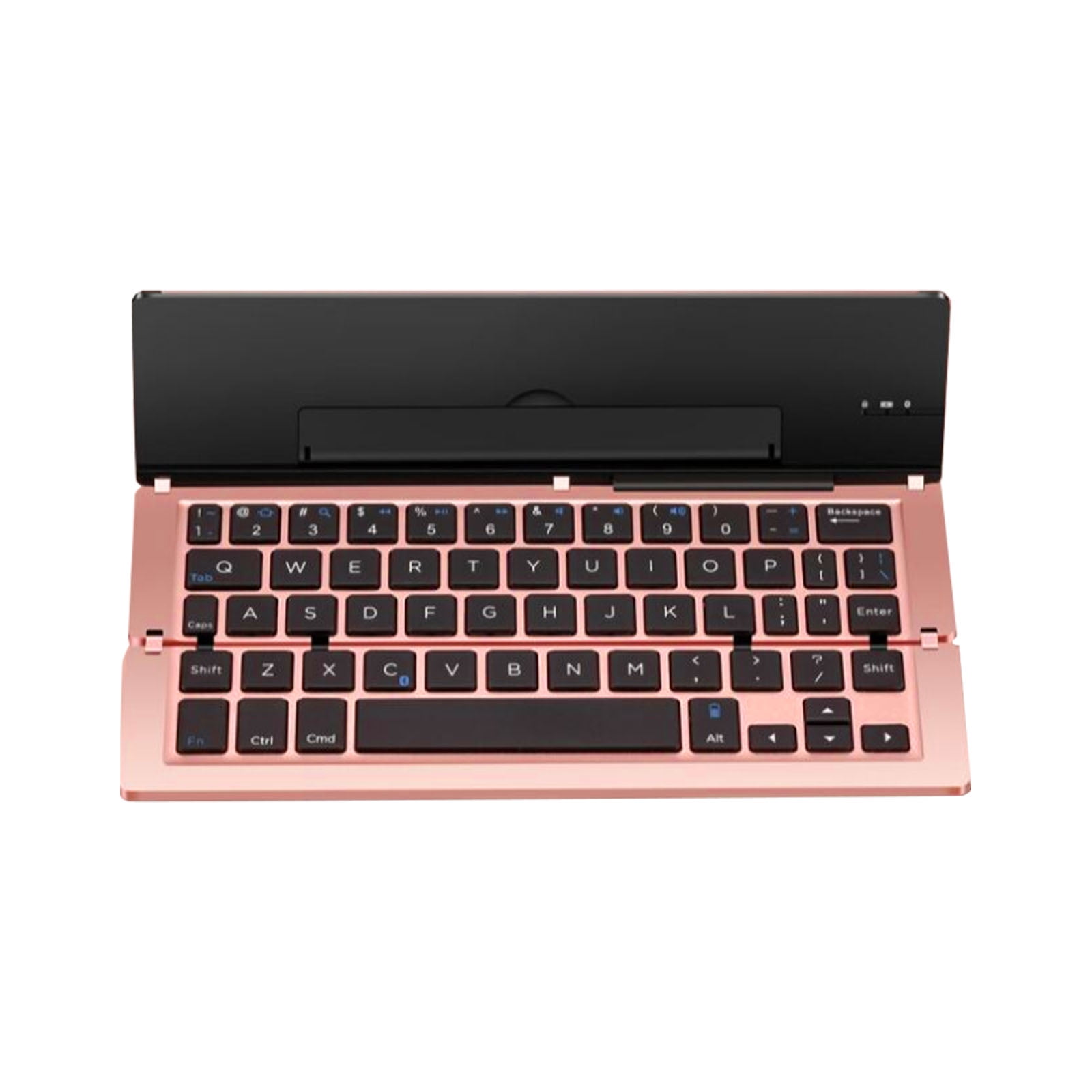Mini Portable Wireless Bluetooth Keyboard Aluminum Alloy Foldable Rechargeable Keyboard Travel Office Home With Stand