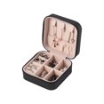thumbnail image 1 of Mini Portable Zipper Jewelry Travel Box, Compact PU Leather Small Jewellery Organizer Storage Case for Rings Earrings Studs, Travel Gift Jewelry Holder, 1 of 5