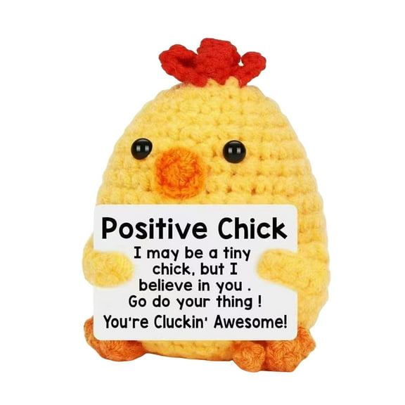 Mini Positive Crochet Animals Chicken Valentines Day Gifts For Kids Her Easter Gifts For Kid Emotional Inspirational Support Handmade Positive Chick For Friend Sister Daughter Birt