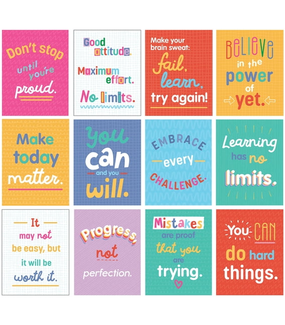 Inspirational Growth Mindset Quote Poster in Wooden Frame