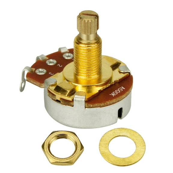 Mini Potentiometer Linear Taper Pots with Short Split Shaft for Electric Bass Guitar Control Tone Parts