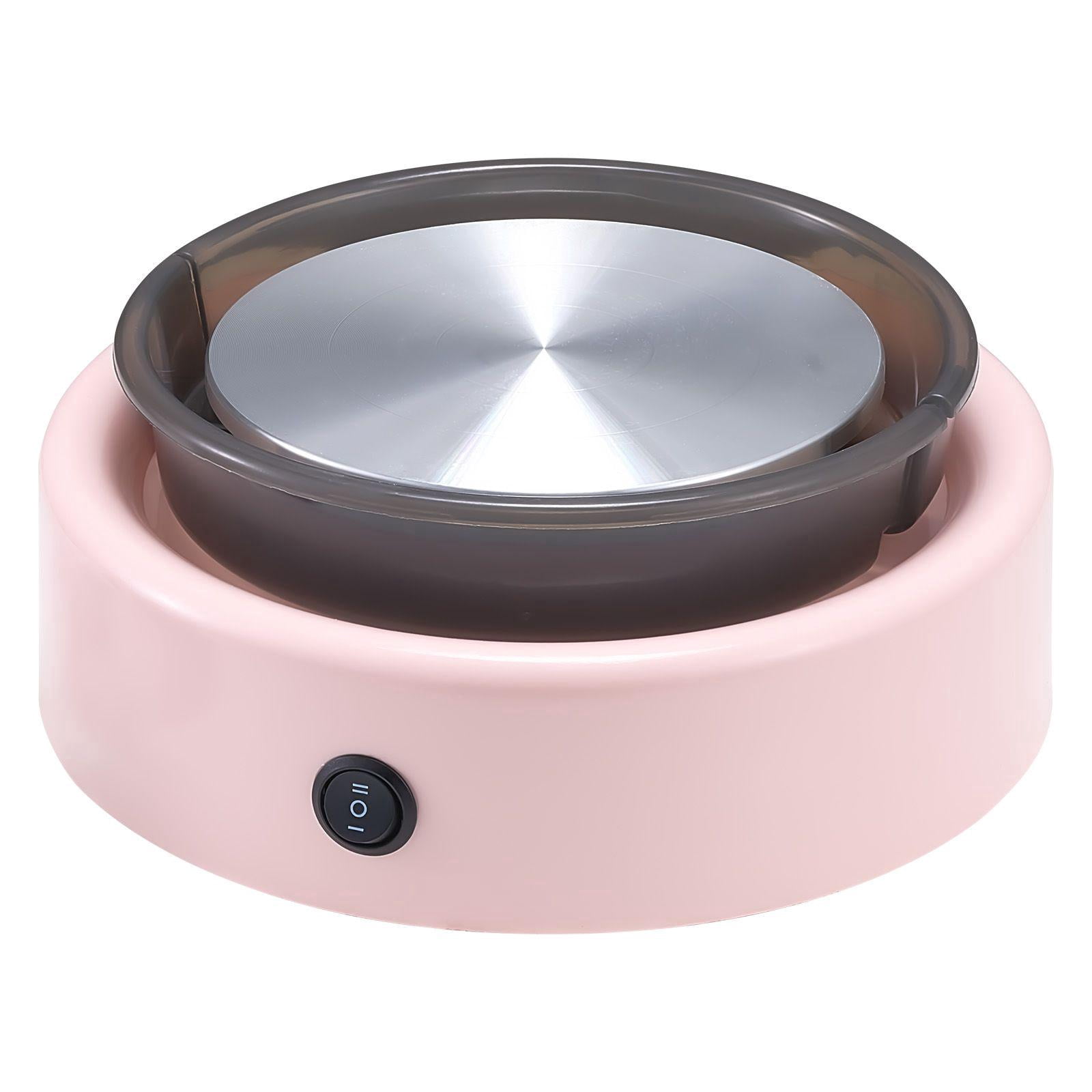 Mini Pottery Wheel 6 Inch Turntable Adjustable Speed Forward Reverse Rotation Electric Clay Wheel with Shaping Tools for Kids Beginners Home DIY Pottery Classes Pink
