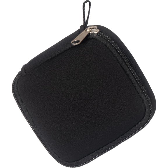 Mini Pouch for Organization, Soft Small Organizer Travel Storage Carrying Tech Bag Compatible with MagSafe Power Adapter, Laptop Accessories Cables, Cords, USB Drives, Earphones Black