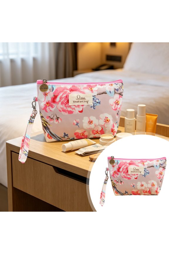 Mini Pouch For Purse,Small Makeup Bag Organizer, Canvas Cosmetic Bag With Secure Zipper Closure, Compact Travel Toiletry Storage Case For Women Handbag Essentials, Lightweight Purse Organizer,1 Pack