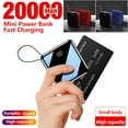 thumbnail image 1 of Mini Power Bank, 20000mAh Portable 4 in 1 External Battery Mirror Charger, for iOS/Micro/type-c/USB-A, Black, 1 of 10