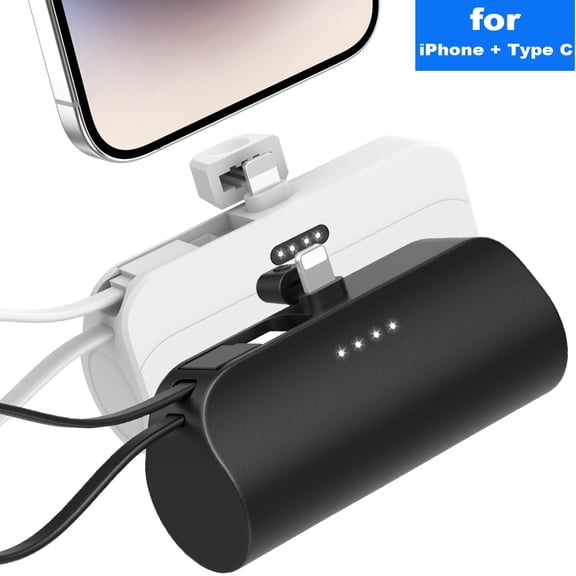Mini Power Bank, 5,000mAh+5,000mAh Portable Charger 18W Compatible with iPhone 16 Series, Samsung, iPad Pro/Air