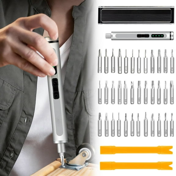 Mini Power Screwdriver Set, Precision Electric Screwdriver with 44pcs S2 Steel Bits, Portable Electronics Repair Tool Kit for Laptop Tablet and Game Console