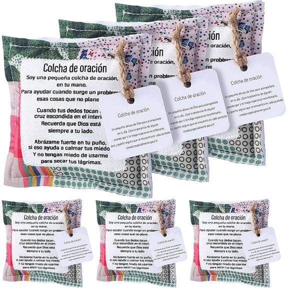 Mini Prayer Quilt Squares with Cross 6 Pack