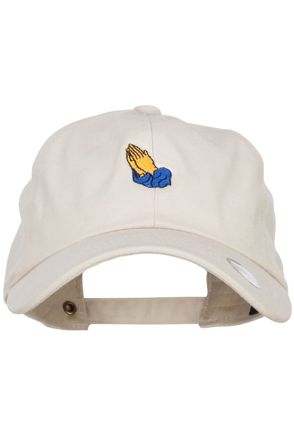 Mini Praying Hands Embroidered Unstructured Cap - Beige OSFM