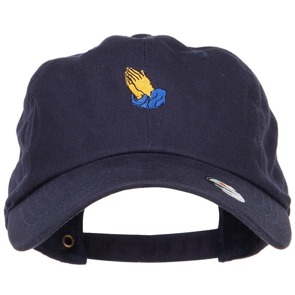 Mini Praying Hands Embroidered Unstructured Cap - Navy OSFM
