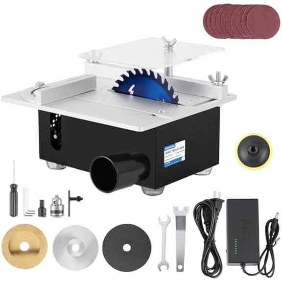 Mini Precision Table Saw 120W with Sander, 4'' Small Portable Hobby Table Saw for DIY Crafts Wood Plastic Cutting, 1.18 Inch Cutting Depth, Speed & Angle Adjustable$$Tools & Hardware Other