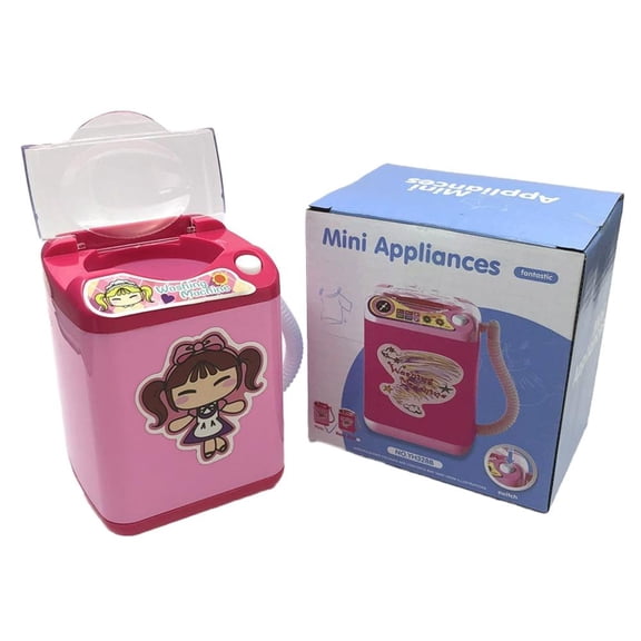 Mini Pretend Play Washing Machine Toy for Kids, Realistic Electric Simulation Laundry Machine with Running Water Sound, Educational Role-Play Gift for Girls and Boys
