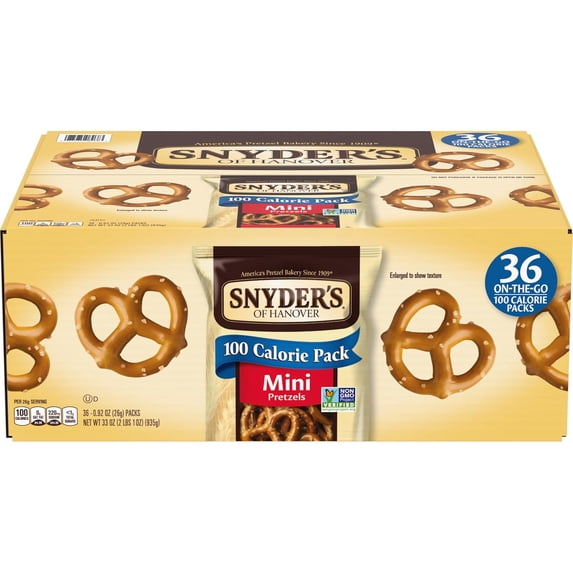 Mini Pretzels, 100 Calorie Individual Packs, 36 Ct