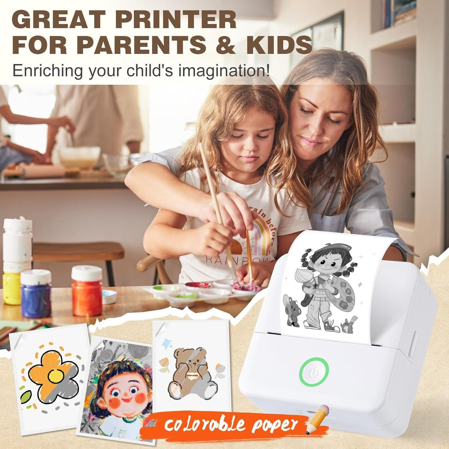 Mini Printer Inkless Sticker Maker Free Cut Small Pocket Printer Portable Thermal Printer For Photo Journal Notes Memo Timy Print App Phone Connection With Thermal Printing