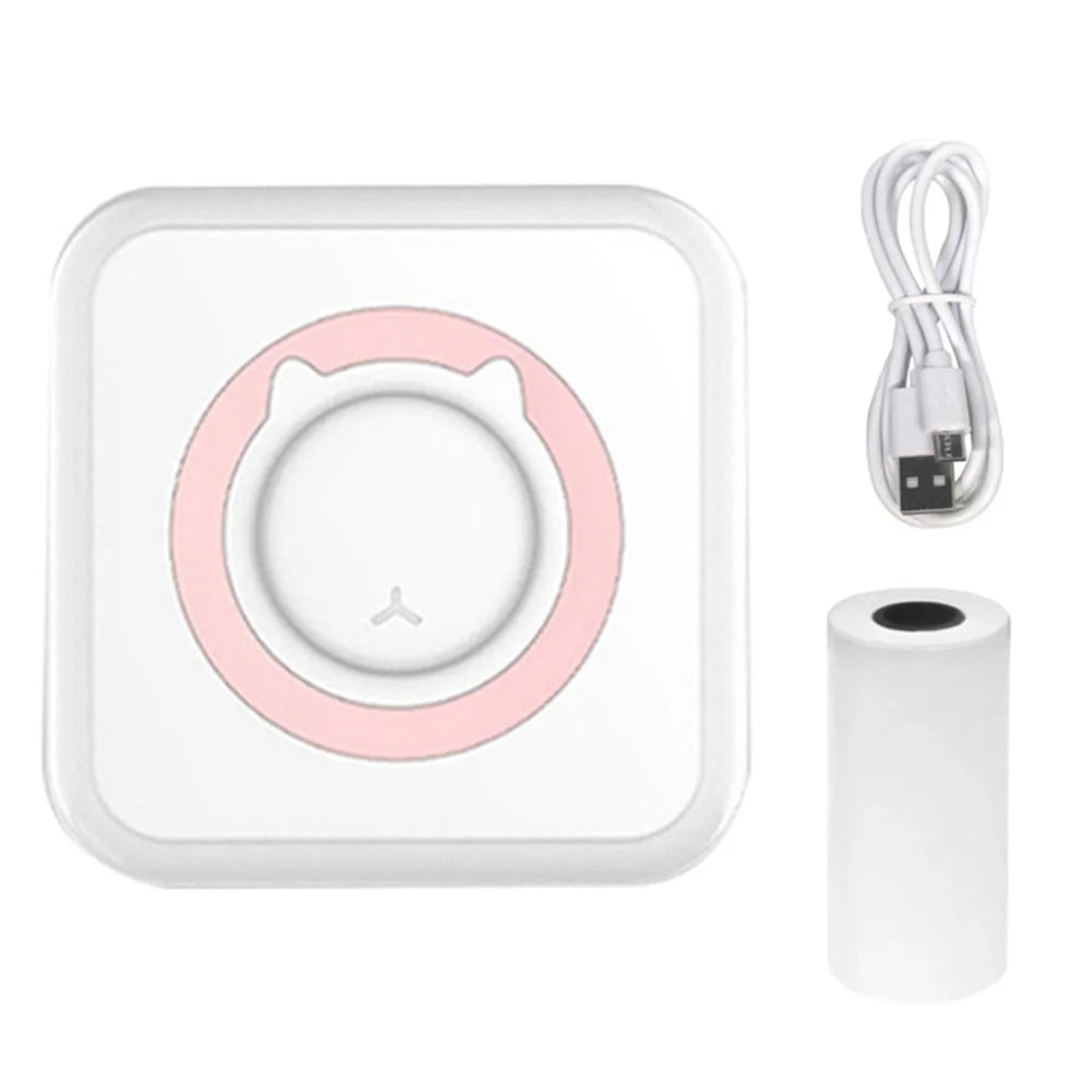 Mini Printer Portable Thermal Stickers Paper Inkless Bluetooth Wireless ...