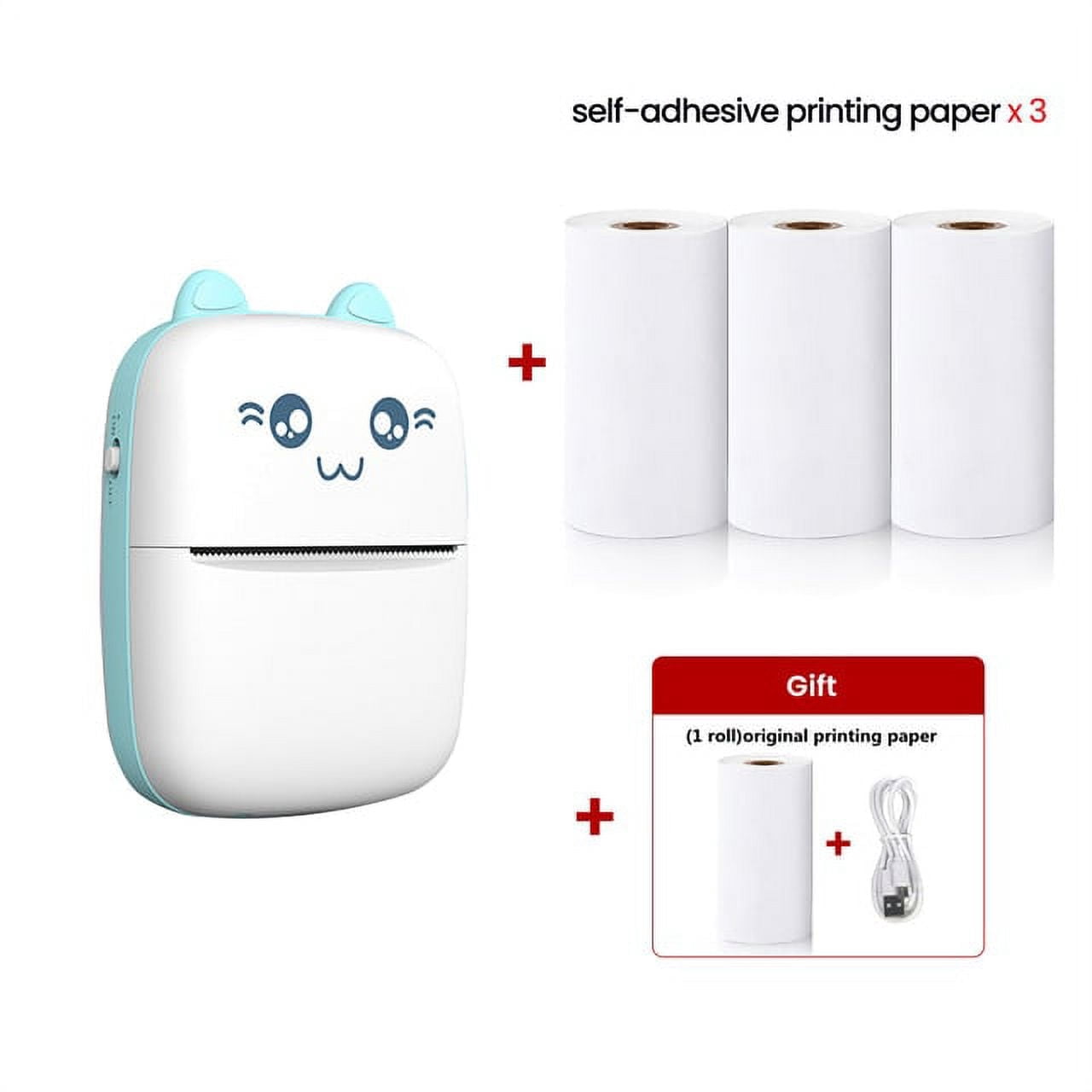 Mini Printer Thermal Printer Inkless Bluetooth Wireless Portable Pocket Self-adhesive Label Printer for Sticker Lable Maker
