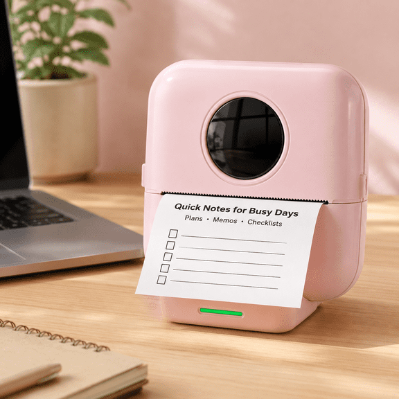 Mini Printer Thermal Sticker Printer,Inkless Photo Printer,Bluetooth Wireless Printer w/iOS Android APP for Home,Small Pocket Printer with iOS&Android,Bluetooth Wireless