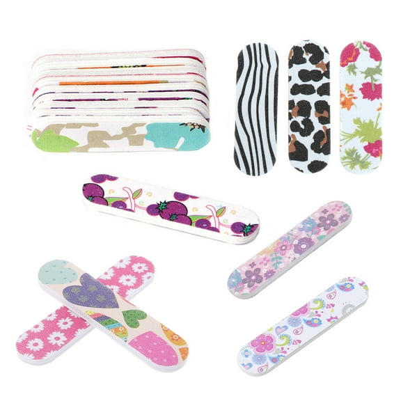 Mini Pro Nail Files Cute Round Double Sided Grit Nail Art Tips Tools Manicure