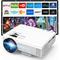 thumbnail image 1 of Mini Projector, 1080P Full HD Supported, Portable Movie Home Theater Projector Compatible with TV Stick Smartphone & Tablet PC HDMI USB AV TF, 1 of 5