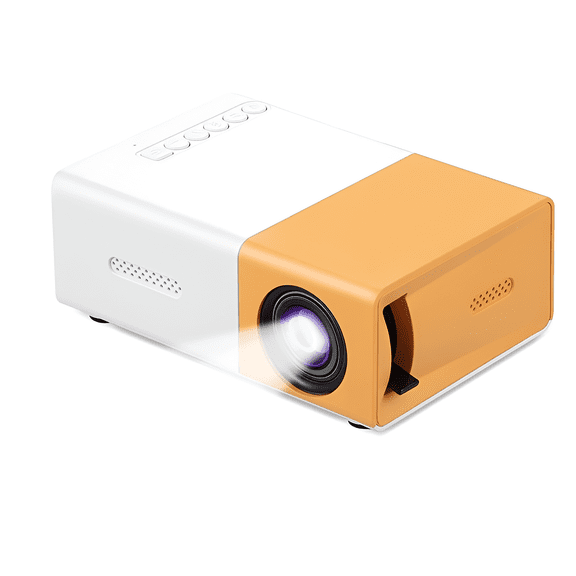 Mini Projector, 240g Pocket-Sized, Dual Power Supply, Manual Focus, for Home Camping