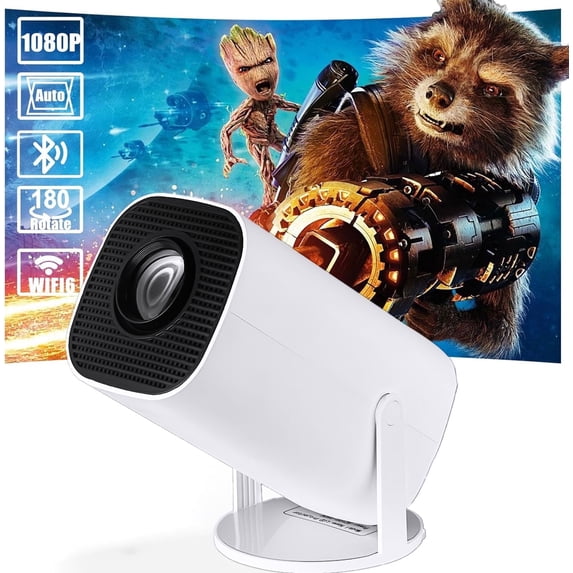 Remote Projector Or Computer Mini Projector,4K 1080P Support Portable Projector with WIFI 6 and ...