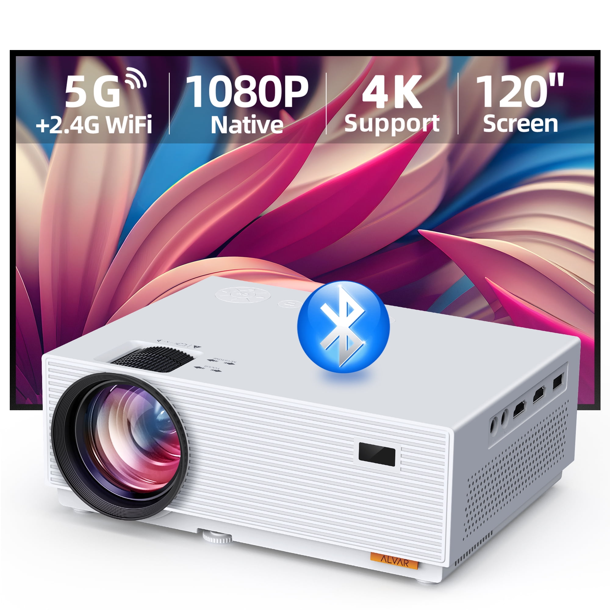 Proyector HD 1080P con WiFi y Bluetooth proyector 600 ANSI 15000L