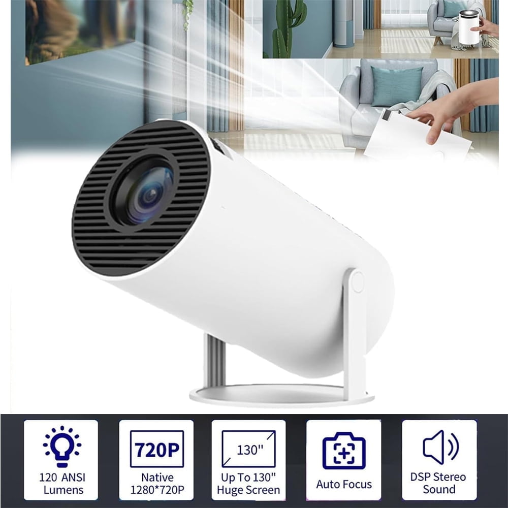 Mini Projector with WIFI 6 and Bluetooth, Portable Projector