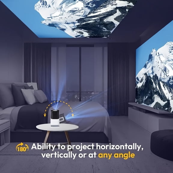 Wireless 5.0 & Wi-Fi 6 Android 11 Projector, 720P Native & 1080P Support, Portable Home Theater for Laptop PC Smartphone