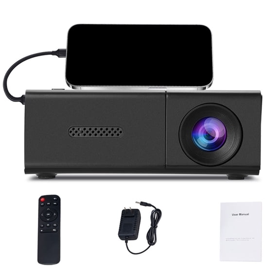 Mini Projector, Czzoypi Portable HD Home Theater Projector, Automatic Keystone Correction Built-in Speaker Wireless Outdoor Movie Projector, Black