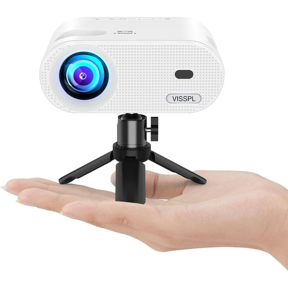 Mini Projector, Full HD 1080P Video Portable Outdoor Projector with Tripod, Kids Gift, Home Theater Movie Phone Compatible Android/iOS/Windows/TV Stick/HDMI/USB