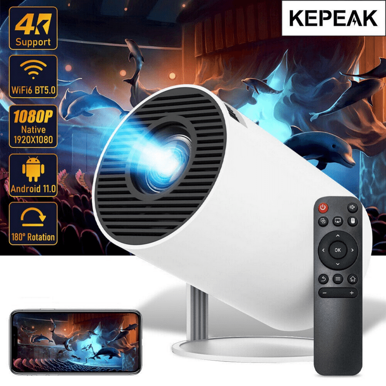 HY300 Mini Projector: 4K, 1080P, WiFi, Portable, Smart