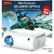 Mini Projector, ORFELD Portable Outdoor Home Theater Projector, 1080P 110" Full HD Display Supported