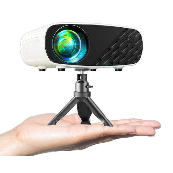 Mini Projector, Portable Projector 1080P, Movie Projection Compatible with Android/IOS White 1PC