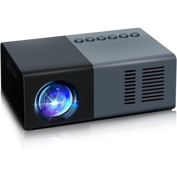 Mini Projector, Small Portable Projector .Suitable for children's gifts Video Projector, indoor video movies, and games. with Remote Control.Compatible for Smartphone, Laptop, PC(J9-B)
