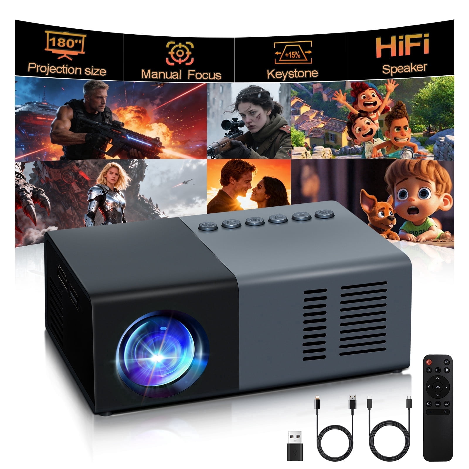 Mini Projector, Small Portable Projector .Suitable for children's gifts ...