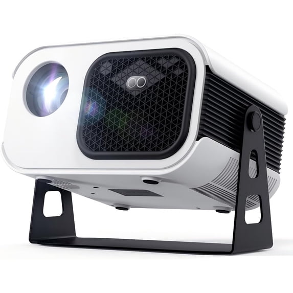 Mini Projector with Stand 270° Rotatable, Electric Focus & Vertical Keystone Portable Projector, Home Theater Projectors with WiFi and Bluetooth, Smartphone/TV Stick/Box/USB/HDMI