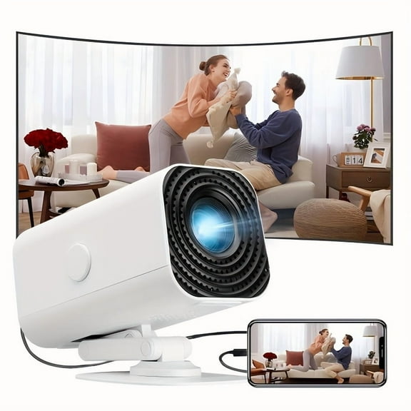 Mini Projector Support 4K Native1080P 260ANSI Portable Wireless Home Outdoor Cinema With 180° Adjustable Projection Angle