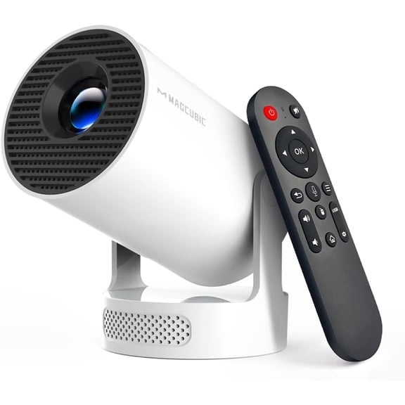 Mini Projector with WiFi 6 and Bluetooth 5.4, Portable Projector 4K Support, 5W Soundbase Speaker, Auto Vertical Keystone 180Rotatable Smart Proyector for Movie Home Outdoor