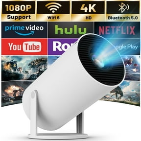 Mini Projector with WiFi and Bluetooth, 4K Outdoor Projector with 180Adjustable Stand, Auto Keystone Movie Projector Compatible with TV Stick/IOS/Android/Laptop, Portable 1080P Full HD Proyector