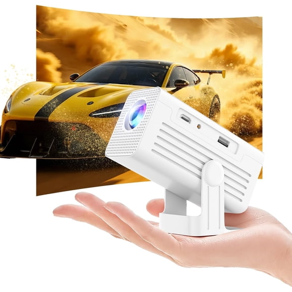 Mini Projector with WiFi and Bluetooth, 4K Supported Portable Smart Projector, Android 11 Built-in Apps, 260 ANSI Auto Keystone Short Throw Movie Projector for Bedroom, Camping, Outdoor Use