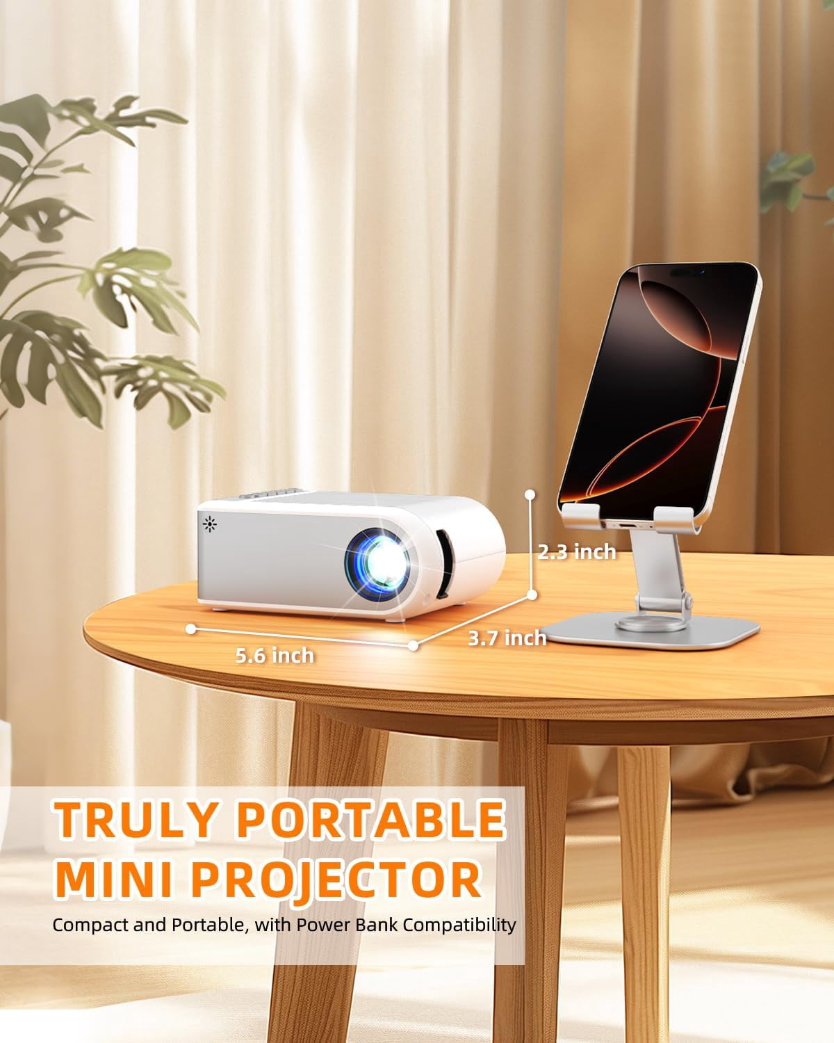 Ios Support Projector Mini Mini Projector with WiFi and Bluetooth, Outdoor Portable Mini Projector ...