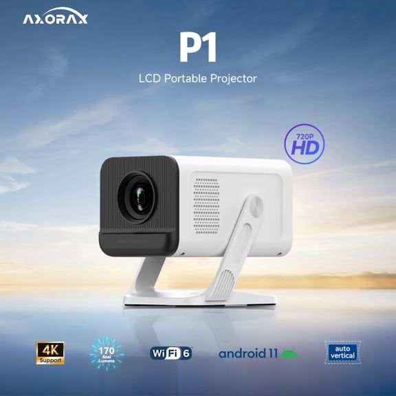 Mini Projector with WiFi and Bluetooth,Support 4K 1080P Portable Projector with Dual Band WIFI6 5G Wireless 5.4 Bluetooth Android 11,170 ANSI Lumens, 180 Rotatable, Auto Keystone Correction