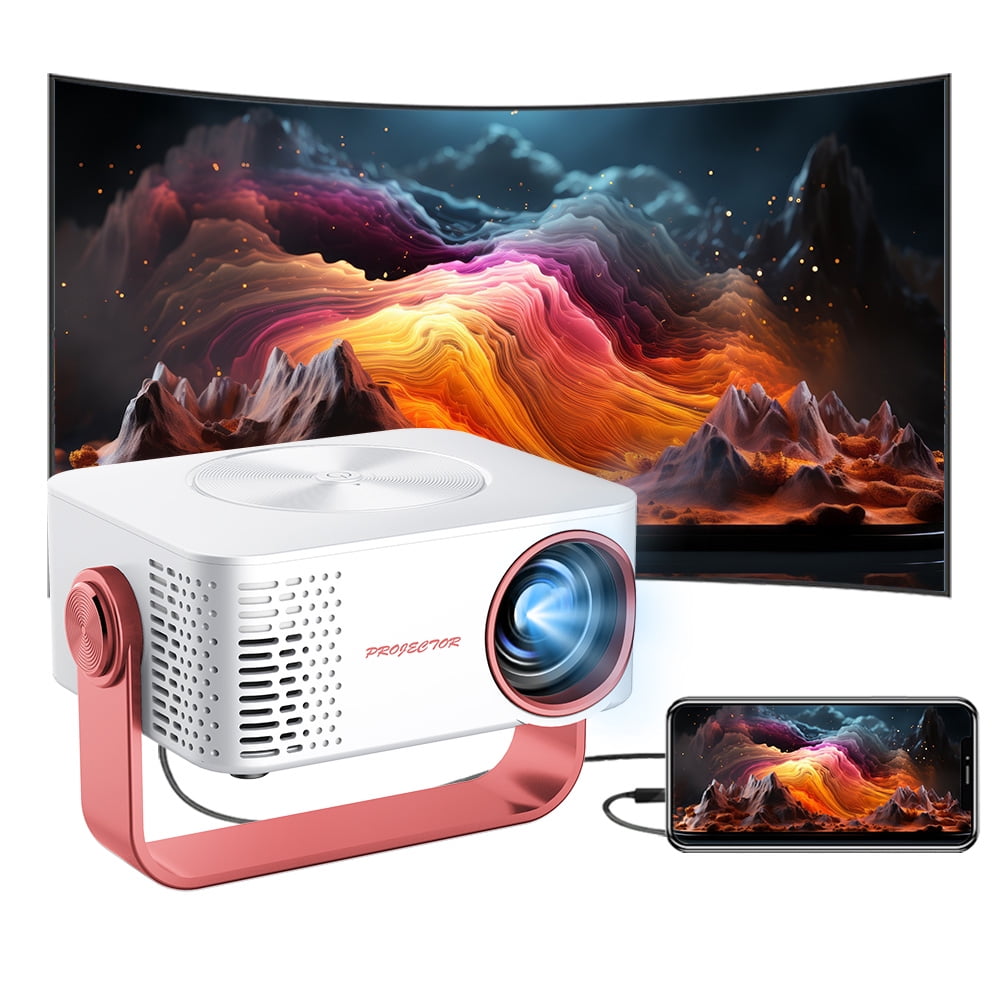 Mini Projector with WiFi , Native 1080P Projector , Projectors for Outdoor Movies Home Theater Built-in Speaker Android11 Dual WiFi6 Allwinner 1080p Compatible with iPhone/Android/PS4/Laptop