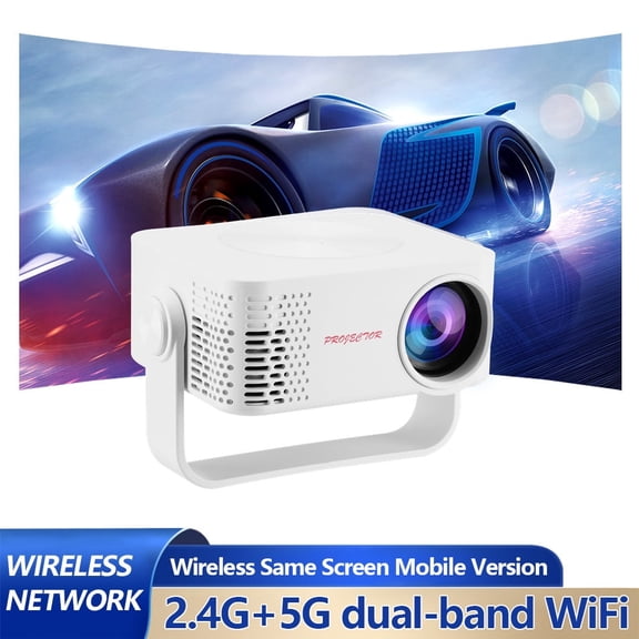 Mini Projector with WiFi , Native 1080P Projector , Projectors for Outdoor Movies Home Theater Built-in Speaker Android11 Dual WiFi6 Allwinner 1080p Compatible with iPhone/Android/PS4/Laptop