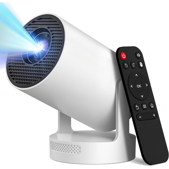 Mini Projector with Wifi 6 and 5.4, Portable Projector,4K Support,5W Sound Base Speaker, 200 ANSI, Auto Vertical Keystone,210?Rotatable Proyector for Bedroom Outdoor
