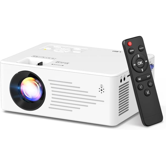 Mini Projector for iPhone, Portable Projector with 5G WiFi and Bluetooth, 1080P HD Projector for Indoor & Outdoor Movies, Home Theater, Camping, Gaming