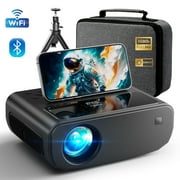 [Built-in App] ARTSEA Smart Projector with WiFi and Bluetooth, 2025 Upgrade,Native 1080P,4K Support,Built-in Netflix and Youtube etc. Compatible with iOS/Android/TV Stick,Black