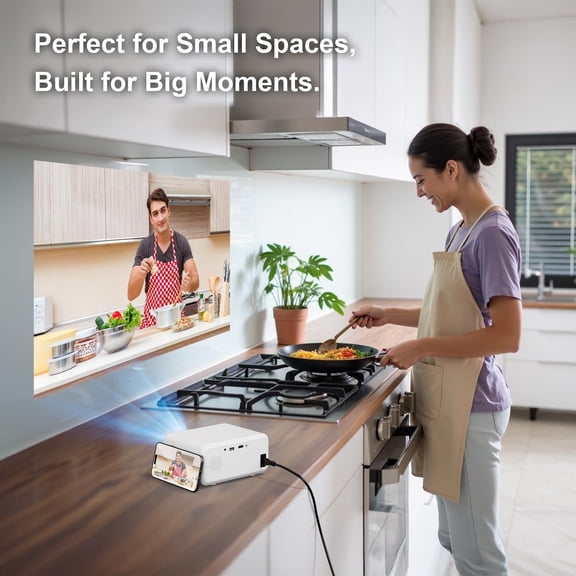 Mini Projector with WiFi Bluetooth - 1080p Supported 13000L Brightness, Portable Home Cinema for Bedroom Outdoor Camping